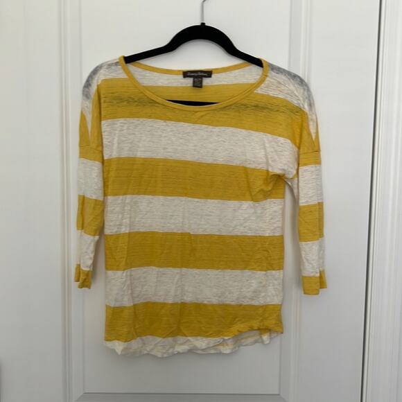 Tommy Bahama Tops - Tommy‎ Bahamas yellow striped top size xs linen